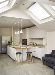 Kitchen living room in the attic design