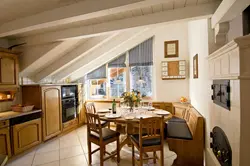 Kitchen living room in the attic design