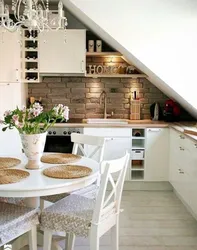 Kitchen living room in the attic design