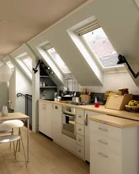 Kitchen living room in the attic design