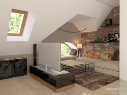 Kitchen living room in the attic design