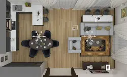 Кухня Гостиная Дизайн Вид Сверху