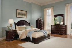 Dark wood bedroom design