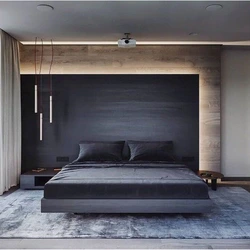 Dark wood bedroom design