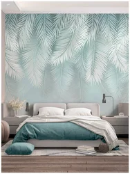 Дизайн спальни с пальмовыми листьями