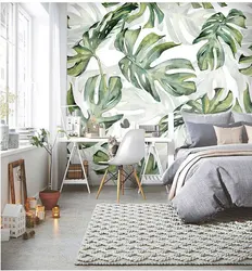 Bedroom Design With Palm Leaves