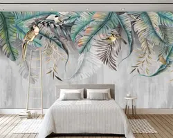 Дизайн спальни с пальмовыми листьями