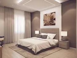 Дызайн спальні з кававымі шпалерамі