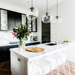 Kitchen Design With Black Lamps