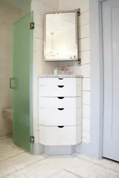 Ванна бөлмесінің бұрыштық шкафының дизайны