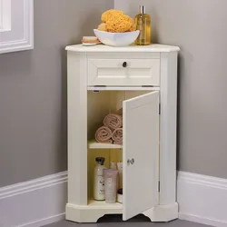 Bathroom corner cabinet design