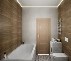 Дәретхана ағашымен біріктірілген ванна бөлмесінің дизайны