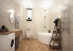 Дызайн ваннай сумешчанай з туалетам дрэва