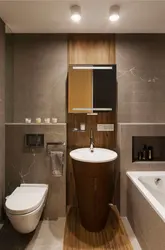 Design Of A Bathroom Combined With A Toilet Wood