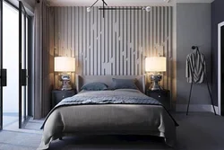 Bedroom Design With Slats Behind The Bed
