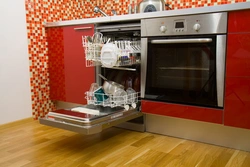 Дизайн прямых кухонь с посудомоечной машиной