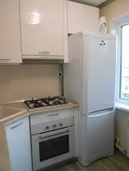 Small Kitchen Design Refrigerator In The Corner