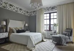 Curtain design for gray and white bedroom