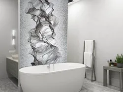 Bathroom design with pictures on the wall