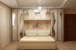 Bedroom design with a niche for a closet