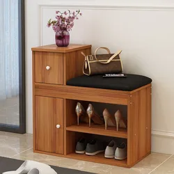 Design of a shoe rack with a seat in the hallway