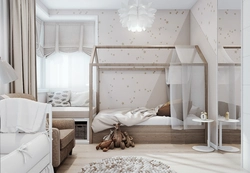 Design of an adult bedroom with 2 children