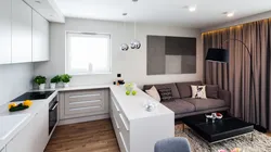 Corner kitchen design and small living room