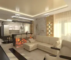 Kitchen living room 70 sq m design