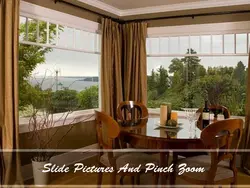 Panoramic windows in the kitchen curtain design