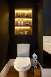 Дизайн инсталляции в ванной с полками