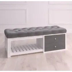 Shoe Rack With Ottoman For Hallway Design