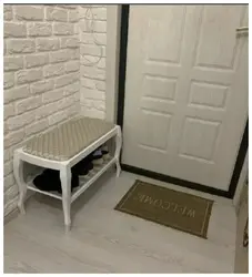 Shoe rack with ottoman for hallway design