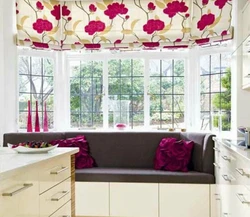 Kitchen window sill design with flowers
