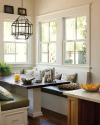 Kitchen window sill design with flowers