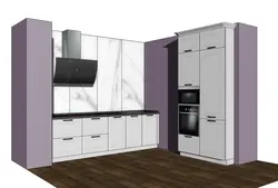 Kitchen design with microwave cabinet