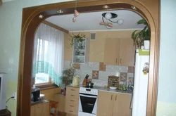 Kitchen design with an arch in Khrushchev