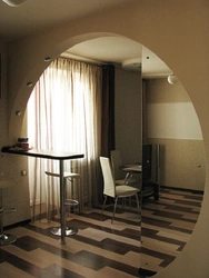 Kitchen design with an arch in Khrushchev