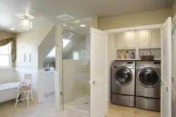 Дизайн ванной с перегородкой для стиральной машины