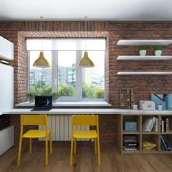 Window design for kitchen in loft style