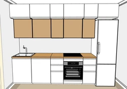 Direct kitchen design with a refrigerator by the window