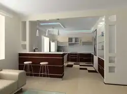 Дызайн пакоя студыі з кухняй у доме