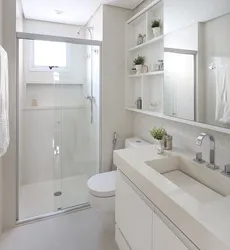 Shower room design without a bathtub with a window