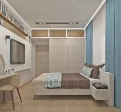 Bedroom design with sofa and wardrobe