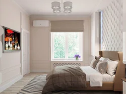 Bedroom design with one window in the middle