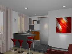 Kitchen design with a room in a panel house