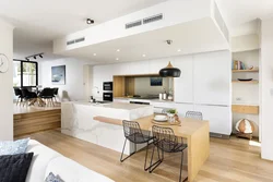 Kitchen 30 sq m design with island