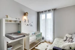 Bedroom design 12 square meters with a crib