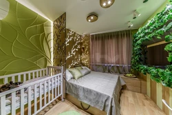 Bedroom design 12 square meters with a crib