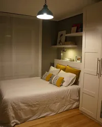 Bedroom design with a single bed against the wall