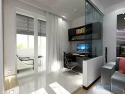 Apartment design 42 sq m with loggia